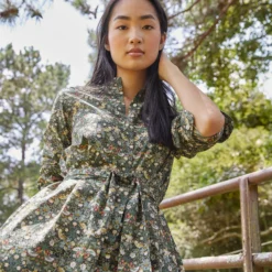 Long-Sleeved Gianna Dress In Hunter Multi Strawberry Thief Liberty Fabric 22 Long-Sleeved Gianna Dress In Hunter Multi Strawberry Thief Liberty Fabric -Modezzia Sales M F23 CATALOG 33 D1 PDP REVISED