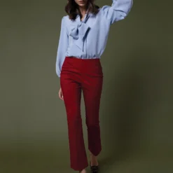 Helene Tie-Neck Blouse In Pale Blue Silk Crepe De Chine 15 Helene Tie-Neck Blouse In Pale Blue Silk Crepe De Chine -Modezzia Sales M F23 CATALOG S71408 46 D1 PDP