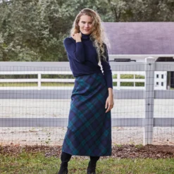 Marina Side-Zip Skirt In Blackwatch Tartan Stretch Wool -Modezzia Sales M HOLIDAY 23 CATALOG PDP 40