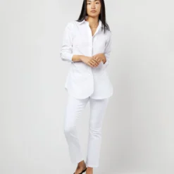Boyfriend Shirt In White Poplin 11 Boyfriend Shirt In White Poplin -Modezzia Sales S11712 539