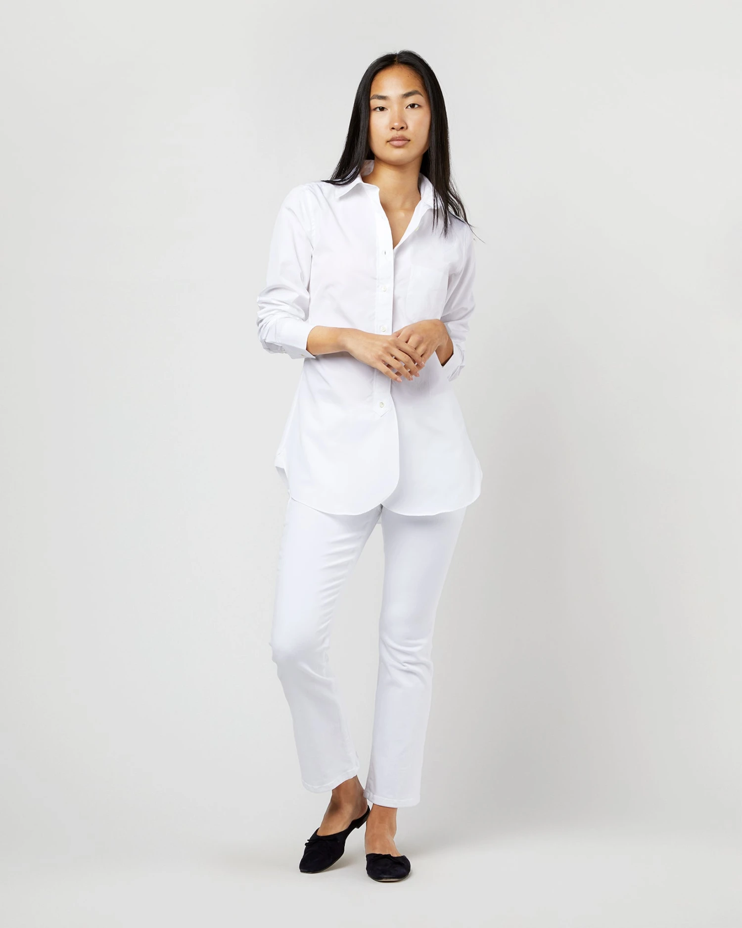 Boyfriend Shirt In White Poplin 5 Boyfriend Shirt In White Poplin - Image 3