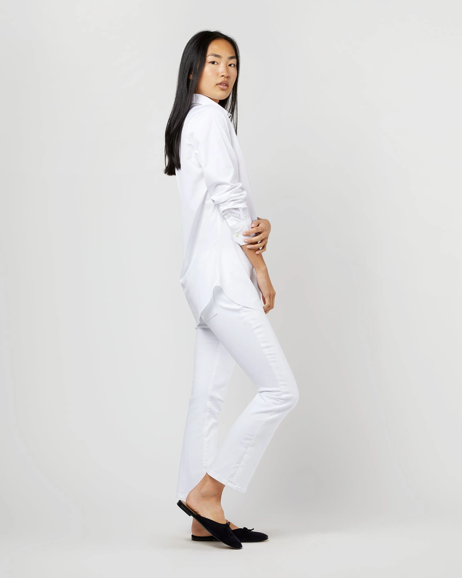 Boyfriend Shirt In White Poplin 6 Boyfriend Shirt In White Poplin - Image 4