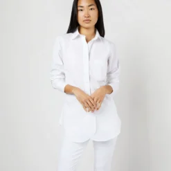 Boyfriend Shirt In White Poplin 10 Boyfriend Shirt In White Poplin -Modezzia Sales S11712 586