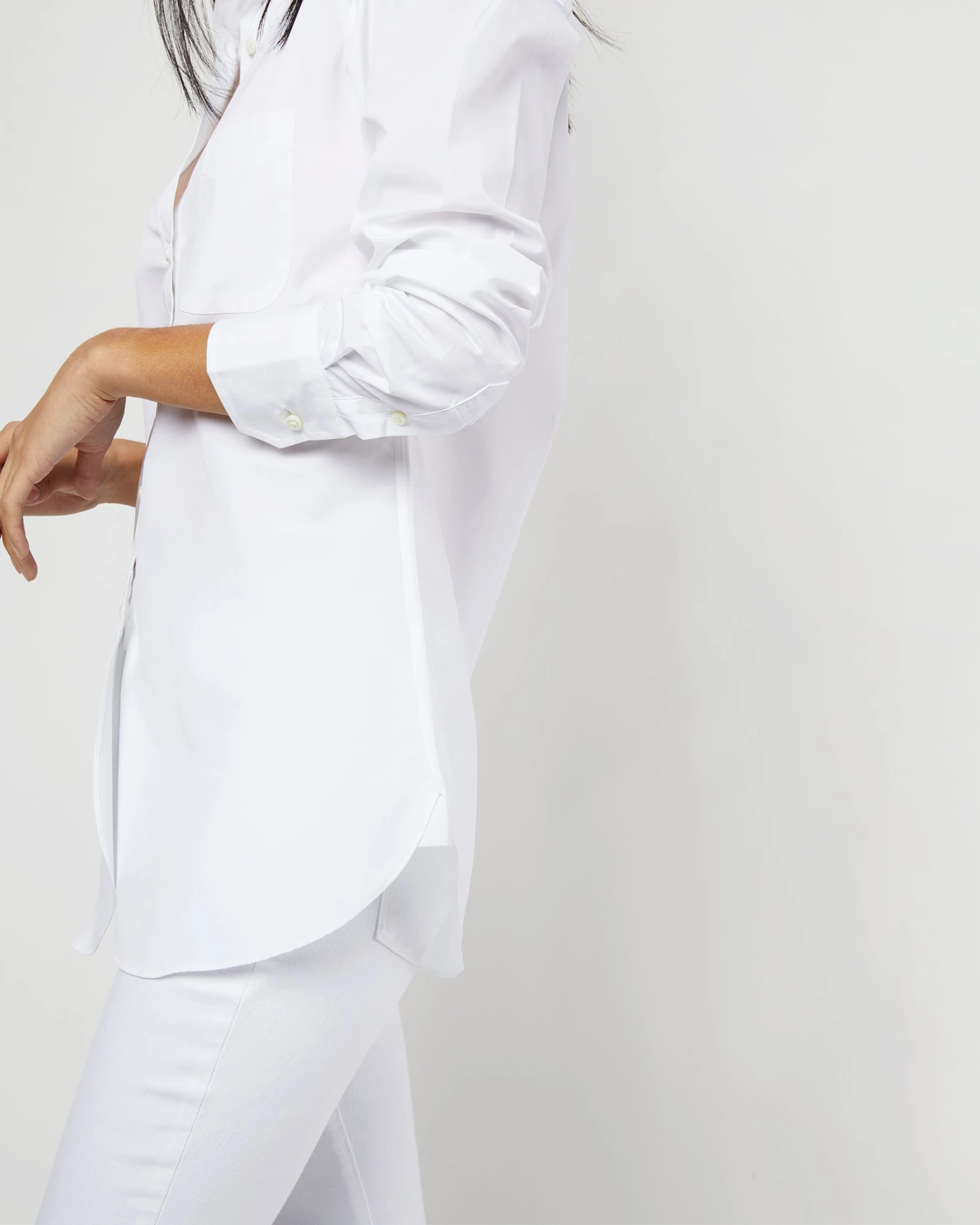 Boyfriend Shirt In White Poplin 9 Boyfriend Shirt In White Poplin - Image 7