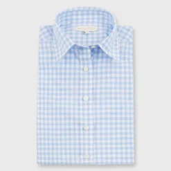 Tomboy Popover Shirt In Sky Blue Gingham Poplin 19 Tomboy Popover Shirt In Sky Blue Gingham Poplin -Modezzia Sales S12855 3