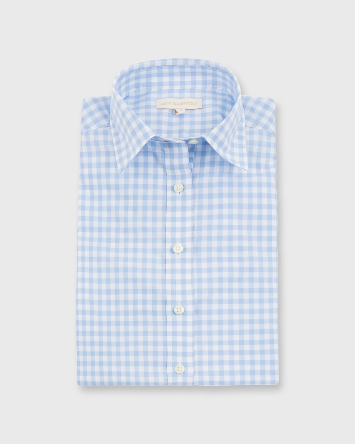 Tomboy Popover Shirt In Sky Blue Gingham Poplin 11 Tomboy Popover Shirt In Sky Blue Gingham Poplin - Image 9