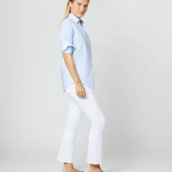 Tomboy Popover Shirt In Sky Blue Gingham Poplin 15 Tomboy Popover Shirt In Sky Blue Gingham Poplin -Modezzia Sales S12855 597