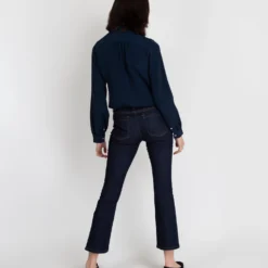 Tie-Neck Blouse In Navy Silk Crepe De Chine 10 Tie-Neck Blouse In Navy Silk Crepe De Chine -Modezzia Sales S17147 5