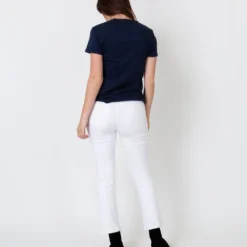 Short-Sleeved Deep-V Tee In Navy Pima Cotton 12 Short-Sleeved Deep-V Tee In Navy Pima Cotton -Modezzia Sales S31941 5