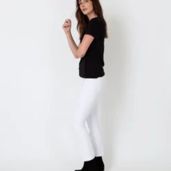 Short-Sleeved Deep-V Tee In Black Pima Cotton -Modezzia Sales S31942 4