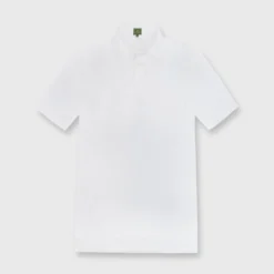 Short-Sleeved Polo In White Pima Pique