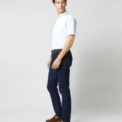 Short-Sleeved Polo In White Pima Pique -Modezzia Sales S33504 1136