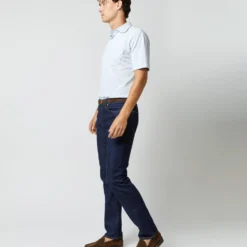 Short-Sleeved Polo In Pale Blue Pima Pique -Modezzia Sales S33505 313