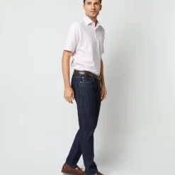 Short-Sleeved Polo In Pale Pink Pima Pique -Modezzia Sales S33507 1285