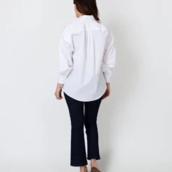 Anaya Popover Shirt In White Poplin -Modezzia Sales S36446 5