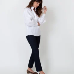 Anaya Popover Shirt In White Poplin -Modezzia Sales S36446 6