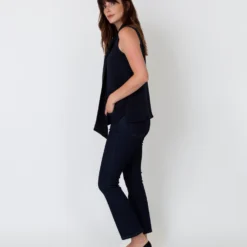 Sleeveless Tie-Neck Blouse In Navy Silk Crepe De Chine -Modezzia Sales S40774 3 1483349c 6d47 4653 a070 d206f94b83ec