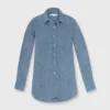 Boyfriend Shirt In Indigo Cotolino Chambray 2 Boyfriend Shirt In Indigo Cotolino Chambray -Modezzia Sales S4131 1