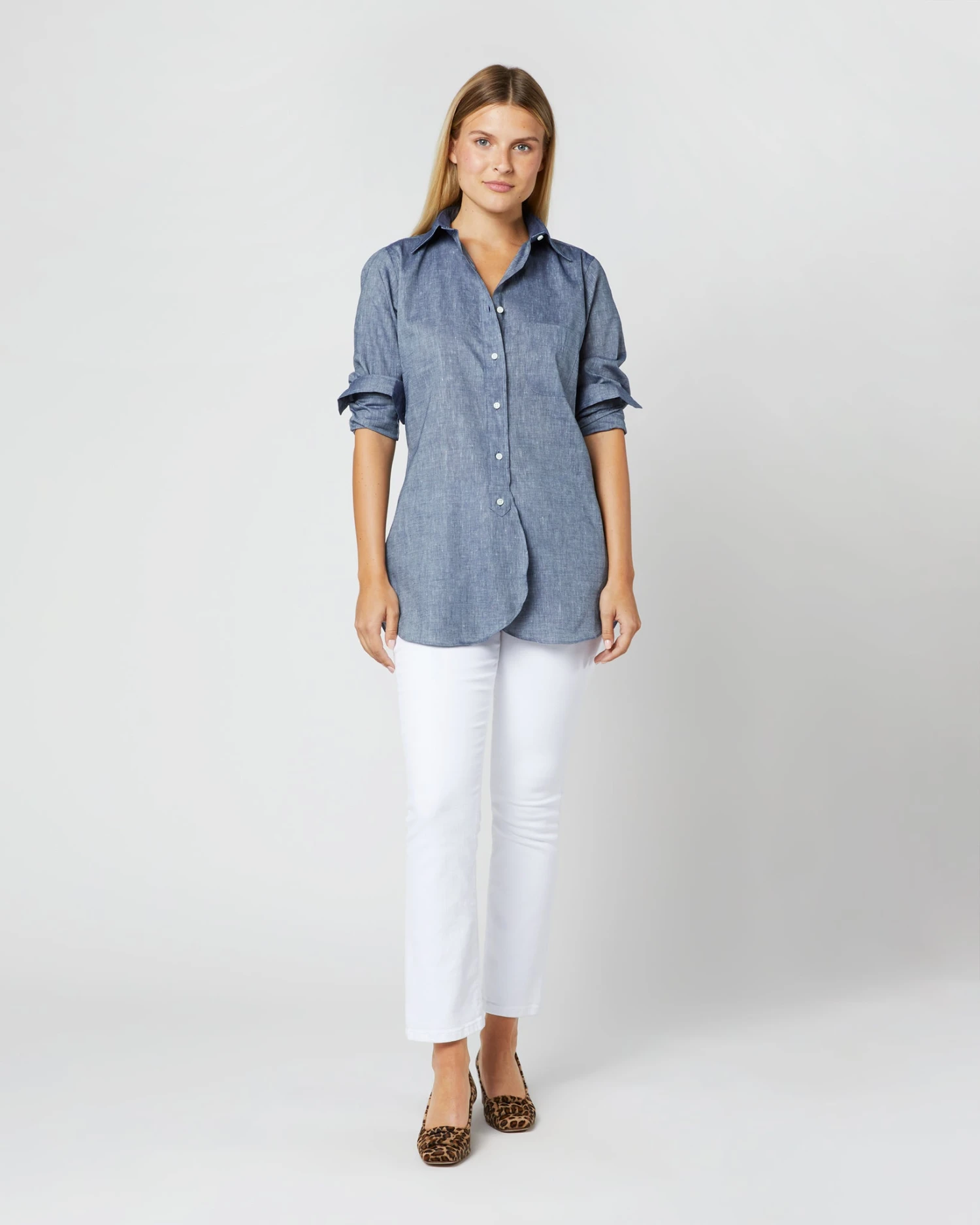 Boyfriend Shirt In Indigo Cotolino Chambray 4 Boyfriend Shirt In Indigo Cotolino Chambray - Image 2