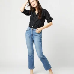Boyfriend Shirt In Black Poplin -Modezzia Sales S4660 1757