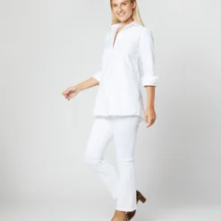 Designer Tunic In White Roxford -Modezzia Sales S4669 295