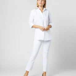 Designer Tunic In White Roxford -Modezzia Sales S4669 317