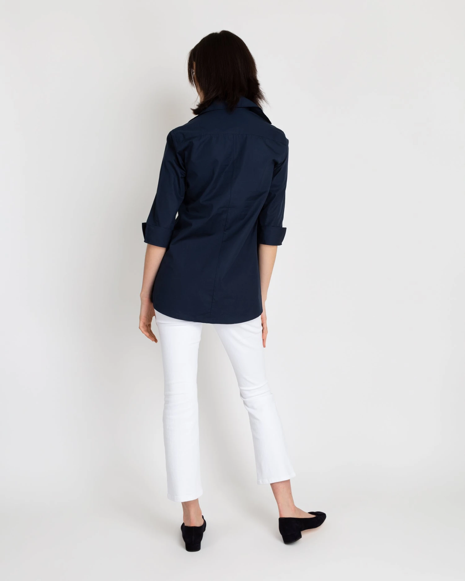 Designer Tunic In Navy Poplin 6 Designer Tunic In Navy Poplin - Image 4