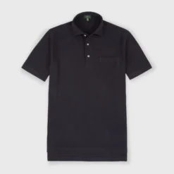 Short-Sleeved Polo In Coal Pima Pique