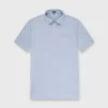 Short-Sleeved Polo In Sky Blue Oxford Pique