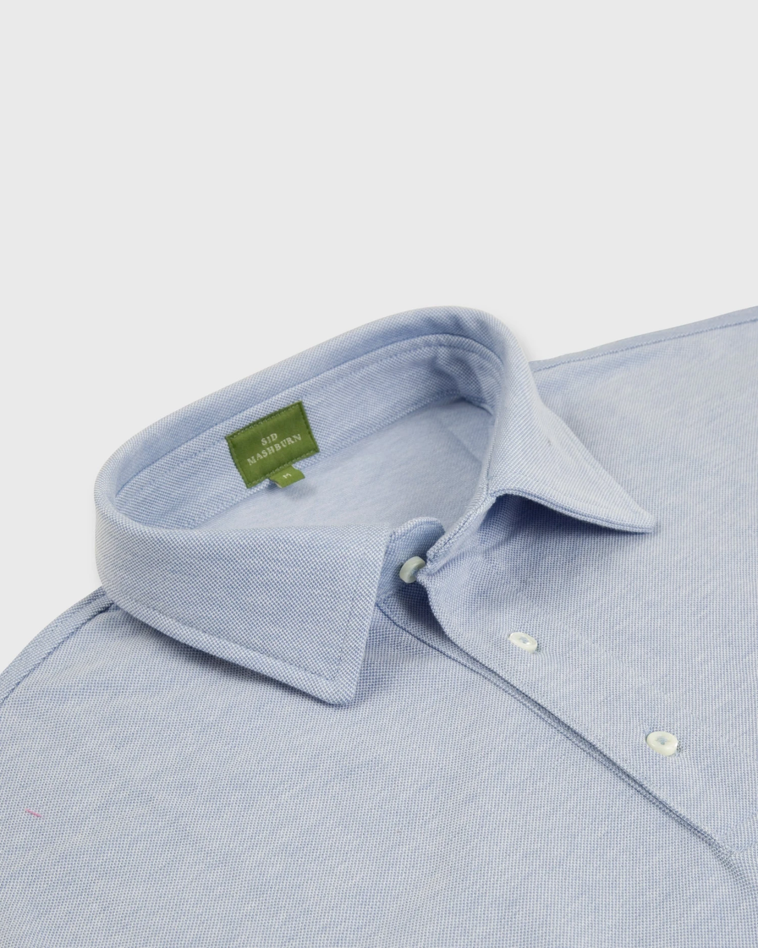 Short-Sleeved Polo In Sky Blue Oxford Pique 4 Short-Sleeved Polo In Sky Blue Oxford Pique - Image 2
