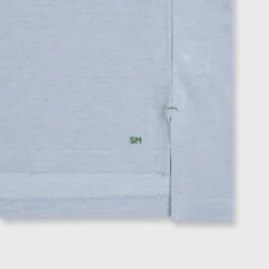 Short-Sleeved Polo In Sky Blue Oxford Pique 7 Short-Sleeved Polo In Sky Blue Oxford Pique -Modezzia Sales S51498 3 2