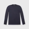 Long-Sleeved Pocket Tee In Navy Heavy Jersey