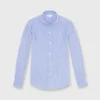 Icon Spread Shirt In Blue Bengal Stripe Poplin -Modezzia Sales S52018 1