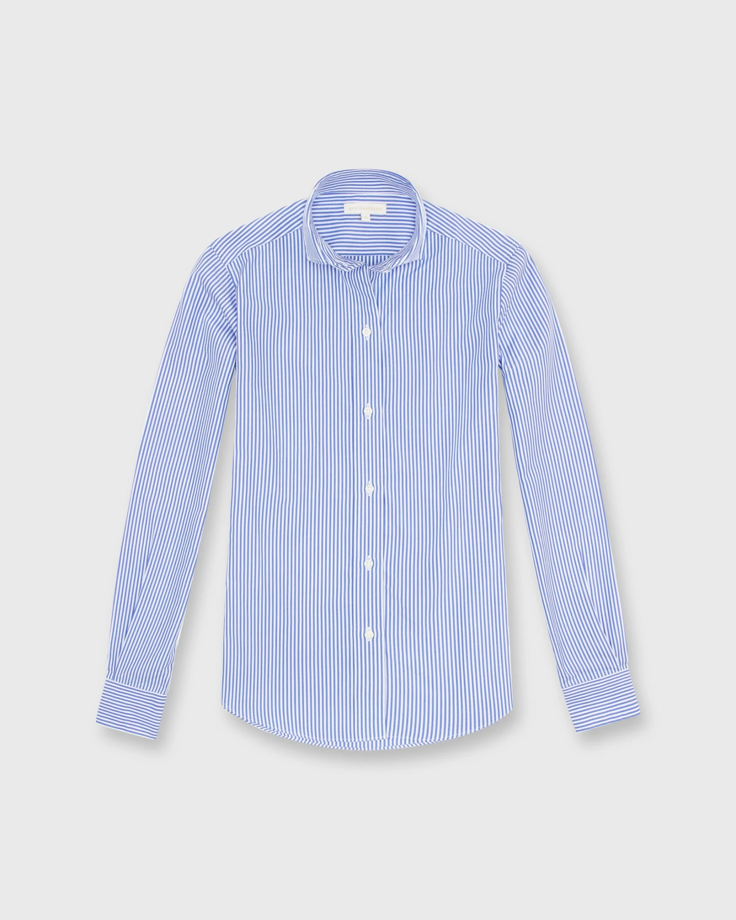 Icon Spread Shirt In Blue Bengal Stripe Poplin 3 Icon Spread Shirt In Blue Bengal Stripe Poplin
