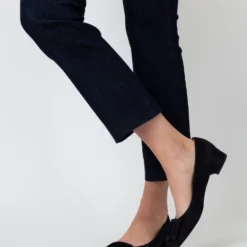 Faye Flare Cropped Pant In Indigo Stretch Denim -Modezzia Sales S52041 6