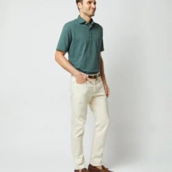 Short-Sleeved Polo In Dark Spruce Pima Pique -Modezzia Sales S54070 407