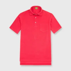 Short-Sleeved Polo In Red Pima Pique