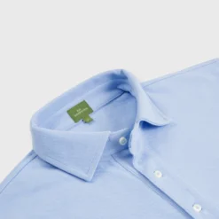 Short-Sleeved Polo In Light Blue Pima Pique 10 Short-Sleeved Polo In Light Blue Pima Pique -Modezzia Sales S54992 3