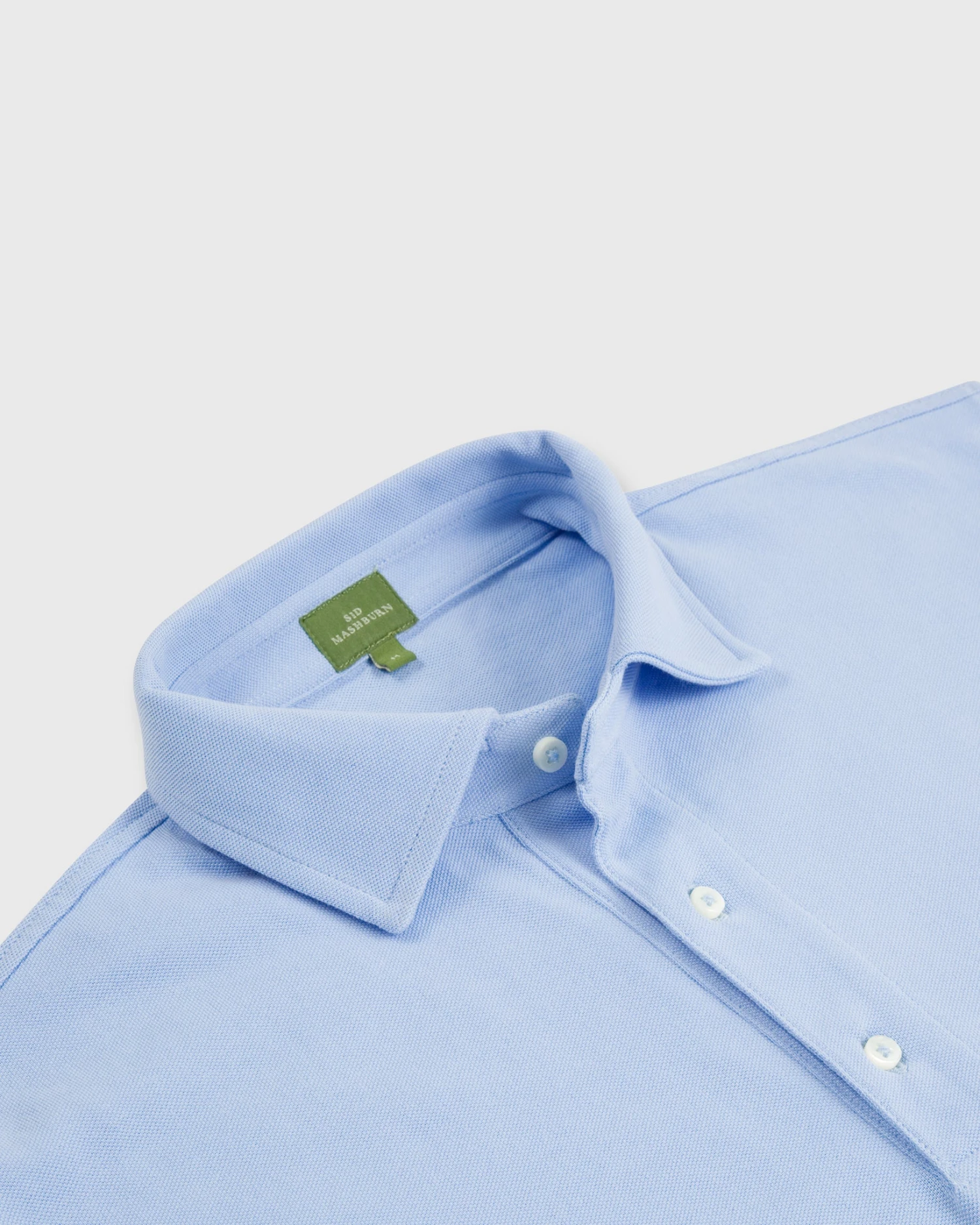 Short-Sleeved Polo In Light Blue Pima Pique 6 Short-Sleeved Polo In Light Blue Pima Pique - Image 4