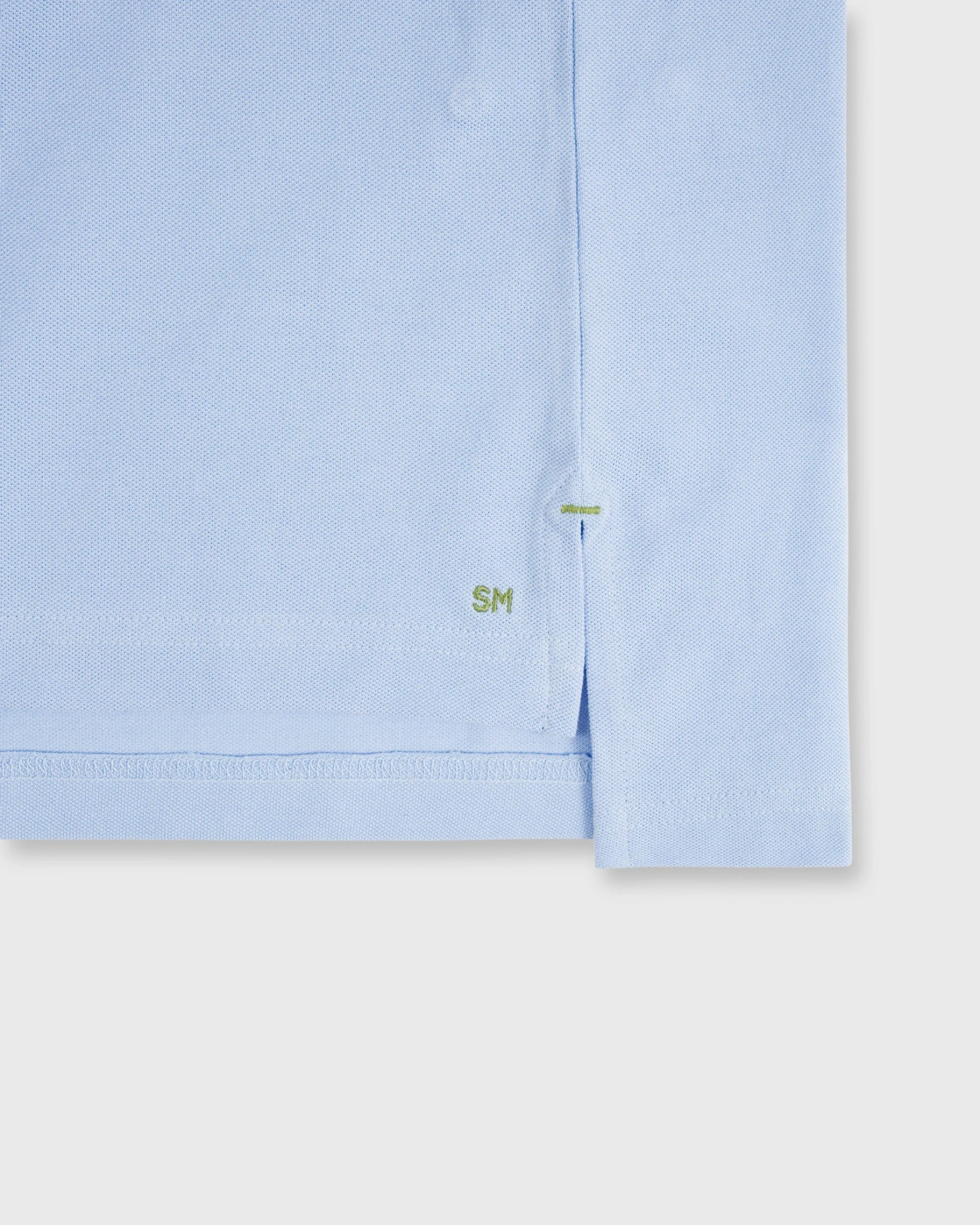 Short-Sleeved Polo In Light Blue Pima Pique 7 Short-Sleeved Polo In Light Blue Pima Pique - Image 5