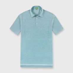 Short-Sleeved Polo In Spruce Oxford Pique
