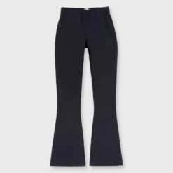 Faye Flare Cropped Pant In Navy Ponte Knit