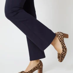 Faye Flare Cropped Pant In Navy Ponte Knit -Modezzia Sales S55739 7