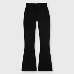Faye Flare Cropped Pant In Black Ponte Knit