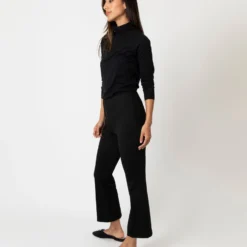 Faye Flare Cropped Pant In Black Ponte Knit -Modezzia Sales S55740 1 3518c306 bd75 40d0 b284 5d3286861f3c