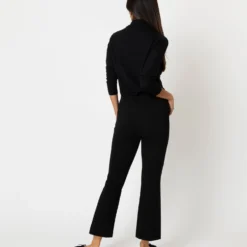 Faye Flare Cropped Pant In Black Ponte Knit -Modezzia Sales S55740 2