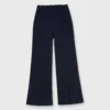 Faye Wide-Leg Cropped Pant In Navy Ponte Knit -Modezzia Sales S55743 1