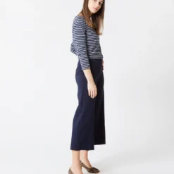 Faye Wide-Leg Cropped Pant In Navy Ponte Knit -Modezzia Sales S55743 2 770c8639 8bb1 41b8 8eab 1f8635d5d50c