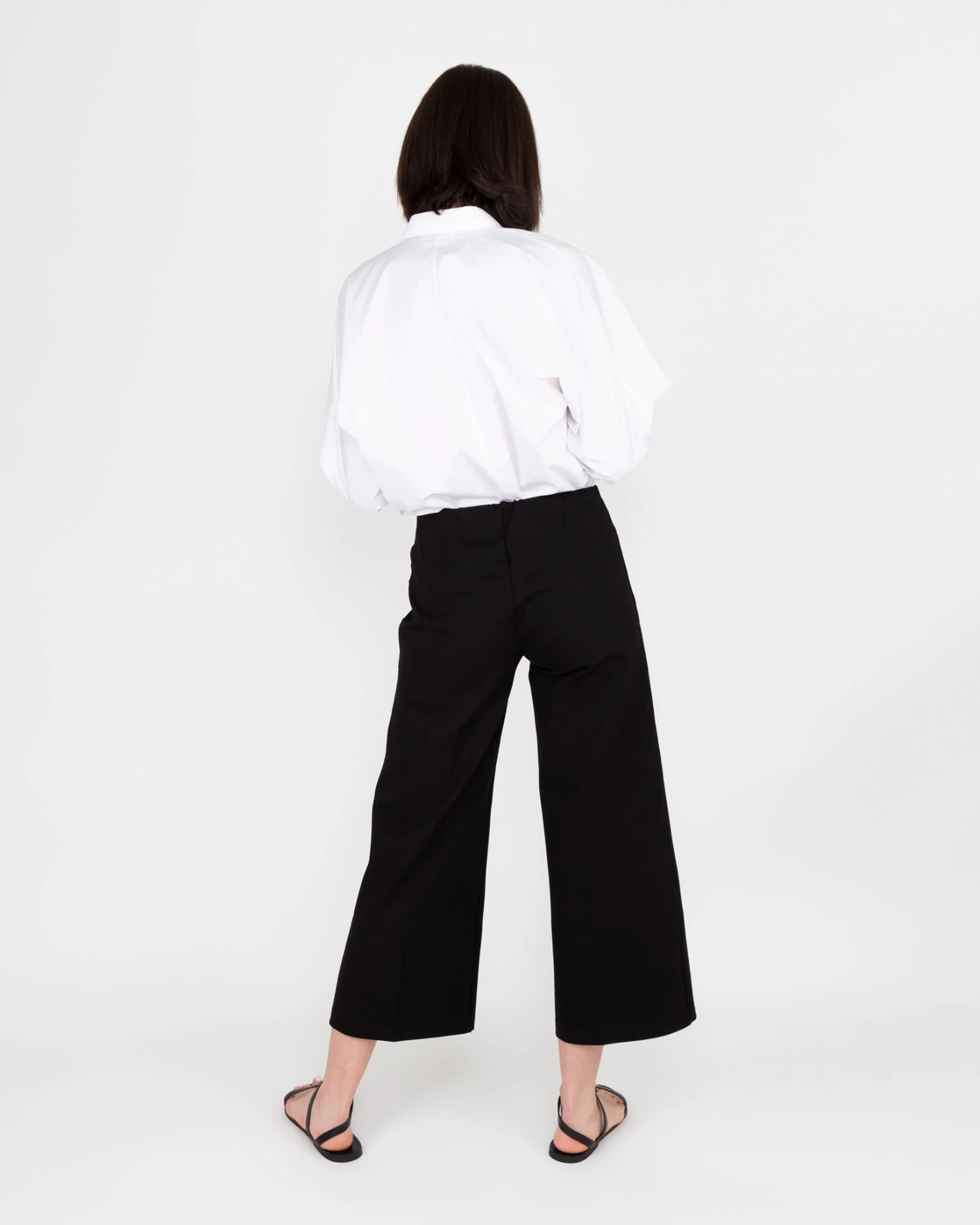 Faye Wide-Leg Cropped Pant In Black Ponte Knit 6 Faye Wide-Leg Cropped Pant In Black Ponte Knit - Image 4