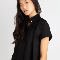 Atelier Kami Top In Black Stretch Poplin 10 Atelier Kami Top In Black Stretch Poplin -Modezzia Sales S55776 3